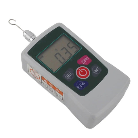 Grab And Go Digital Push Pull Force Meter With Spot On Accuracy Testing Up To Twenty Newtons displaying measurement on screen.