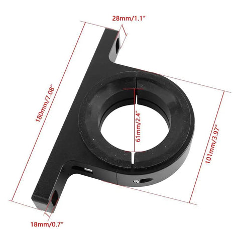 Drive Shaft Center Support Bearing for E46 and Z Platform, heavy duty black plastic with measurements for precise fit.