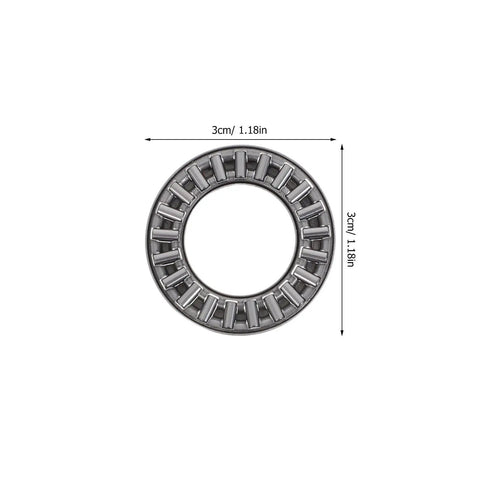 High Strength Thrust Needle Roller Bearings With Washers Set Of 4 Steel Flat Needle Roller Bushings industrial grade 3cm size.