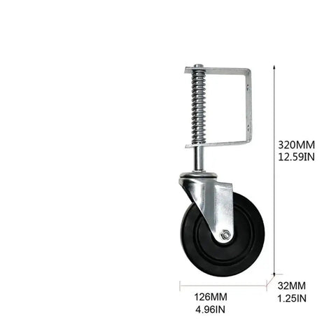 High Performance Spring Loaded Gate Casters Crafted With Weather Resistant Rubber Wheels And Smooth Action Suspension For Reliable Heavy Gate Movement, featuring spring-loaded design and durable rubber wheel.