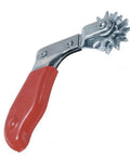 Buffing Pad Cleaning Tool With Durable Metal Spur For Polishing Pads Quick Debris Removal On wool pad, red handle