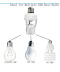 Motion Sensor Light Socket With E26 Screw Bulb Adapter Auto On Off Night Light PIR Smart Sensor Bulb Adapter For Storage Rooms And Garages Easy Install Works With E26 And E27 Bulbs showing E26 bulbs, LED and CFL
