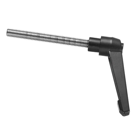 Rock Solid Adjustable Clamping Lever Handle With M8 X 70 Millimeter Thread In Matte Black 304 Stainless Steel side view.