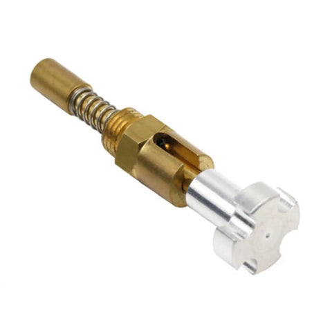 Heavy Duty Motorcycle Carburetor Fast Idle Screw And Manual Choke Plunger for Precision Throttle Control, metal and spring components.