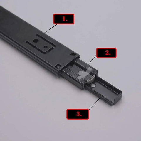 Butter Smooth Full Extension Drawer Slides One Pair Soft Close Ball Bearing Side Mount Runners With Effortless Push To Open Operation showing detail of rollers.