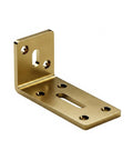 L Shaped Shelf Bracket With Wall Mount Corner Support For Kitchen And Bath Cabinets, stainless steel, gold finish