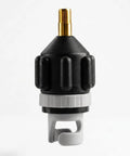 Inflatable Boat And Stand Up Paddle Board Pump Adapter For Schrader Valve No Fuss Universal Connector Black close-up