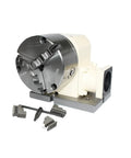 Precision Cnc Four Axis Dividing Head Rotary Kit With Rock Solid Ac Servo Motor And Lock Tight K11-130 Mm Chuck, showcasing the chuck and components.