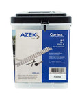 Top Shelf Hidden Plug Fasteners For Exterior Trim Boards Darn Easy Install Screw Plug Combo in a plastic container.