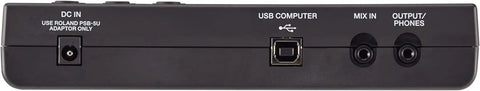 Back panel of TD-07 V-Drum Module Bundle with cable slots and USB computer connection, DC in jack visible.