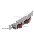 Stainless Steel Sliding Window Roller Double Wheel Heavy Duty Track Replacement 4 Pack with dual rollers, dimensions shown.