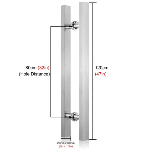 Sliding Barn Door Pull Handle Kit With Install Tools For Wood And Glass Doors No Fuss Two Hole Install Heavy Duty 304 Stainless Steel Rust Resistant Front Entry Push Pull Handle Silver 120cm