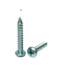 Pan Head Zinc Plated Sheet Metal Screws Size 8 One And A Quarter Inch 25 Pack Heavy Duty Workhorse Fasteners closeup view