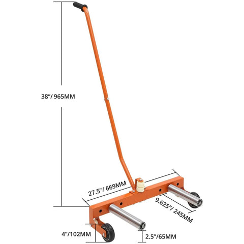 Hardcore Tire Dolly With Adjustable Handle And Slick Rolling Casters For Taking On Heavy Loads Without Breaking A Sweat Built Solid Steel Design height 38 in.