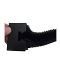Durable CNC Linear Guide Bellows Cover Shield for Compatible Rails being held, showing accordion structure.
