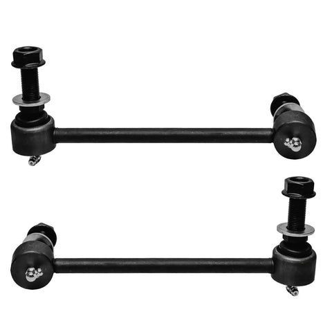 Complete Front 10 Piece Suspension Kit For Rwd Chrysler 300 Dodge Challenger Charger Fresh Ride Upgrade With Beefy Control Arms Ball Joints And Strut Brackets For Smooth Daily Cruising, sway tie rods in black metal, two-piece set.