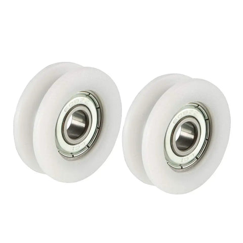 High Octane V Groove Linear Guide Bearing Pulley Built Tough With Steel And Nylon Slick Smooth Roll For Timing Belts 8MM Bore 34MM OD 11MM Thick 2 Piece Pack.