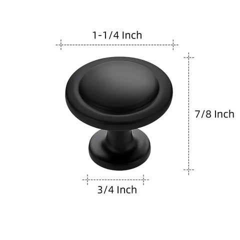 3 Pack 1 1/4 Inch Matte Black Cabinet Knobs And Zinc Pulls For Kitchen Cabinets Doors And Dresser Drawers Easy Install