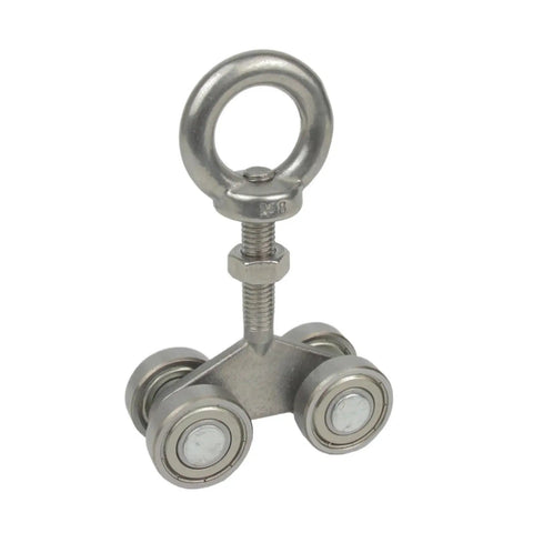 Heavy Duty Sliding Door Roller And Slick Curtain Track Pulley Kit Featuring Hardcore Nylon Wheels for durable sliding action.
