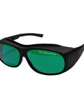 Professional IPL Laser Safety Glasses Serving Up Battle Ready Eye Coverage For Hair Removal And Cosmetology Sessions Built Different With Shatterproof Polycarbonate Optics And Full Spectrum Light Shields, featuring green lenses and black frame.
