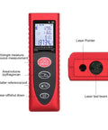 80 Meter Digital Laser Distance Meter Featuring Bright Backlit Lcd Readout And Built In Pythagorean Mode with laser pointer and display.