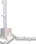 Heavy Duty Galvanized Steel EV Charger Holder Stand With A Tough Waterproof Cover Box For Outdoor Garages And Workplace Parking Lots, fixed to ground.