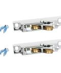 Top Notch Stainless Steel Window Pulleys For Sliding Doors And Cabinet Hardware U Groove Double Wheel Heavy Duty Smooth As Silk Silver Plate Replacement Components Pair with screws.