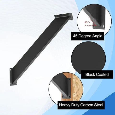 12 Pack 45 Degree Angle Support Brackets For Pergola And Wooden Structures Heavy Duty Metal Corner Connectors For Gazebos Treehouses Cabins And Patios Easy Install Black Powder Coated Steel Weather Resistant