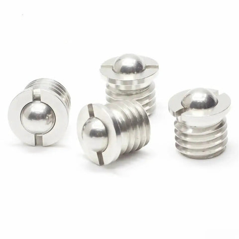 Shop Grade 304 Stainless Steel Flanged Spring Ball Plunger That Goes Down Smooth And Holds Fast With Reliable Grip Perfect For Pneumatic Clamping And Workshop Hardware Builds Up To M16 - Close-up of four stainless steel plungers.