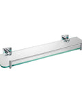 Ventus Bathroom Shelf Chrome Finish With Glass Inset Solid Brass Construction Rust Resistant Wall Mounted