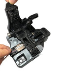 High Performance Japanese Import CT-50 Optical Fiber Cleaver with precise mechanism and operator handling fiber cable.