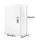 Heavy Duty Wall Mount EV Charger Protective Cover Box For Outdoor Spaces features dimensions 70cm x 50cm x 25cm and secure locking door.