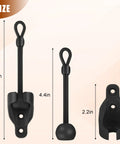 Heavy Duty Bungee Replacement Kit With Built Like A Tank End Caps For Coolaroo Roll Up Blinds And Outdoor Sun Shade All Season Canopy Hardware Tough As Nails For Patios And Decks Black Two Pack Set with size measurements.