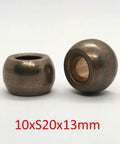 Slick Copper Iron Spherical Bearing Bushing With 10mm Bore And 20mm Sphere Perfect For Washing Machines And Electrical Fan Motors Tough As Nails Heavy Duty Swap, showing two copper-iron bushings.