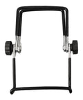 Two Pack Foldable Solar Panel Stands With Adjustable Tilt Mounts, black metal support brackets, foldable, off grid ready.