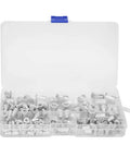 Open case of Beefy Aluminum Rivet Nut Kit M3 To M8 Threaded Inserts for sheet metal and automotive projects.