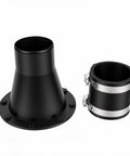 Quick Connect Magnetic Dust Hose Coupler 2.5 Inch With Rubber Cuff For Fast Shop Vac Attachment Woodworking Dust Collector Connector Secure Fit Workshop Setup Ease - black adapter with clamps.