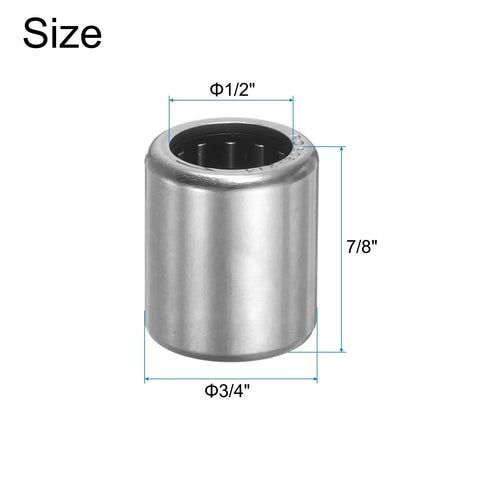 2 Pack RCB081214 One Way Needle Roller Bearings 1/2 Inch ID 3/4 Inch OD 7/8 Inch Thickness Chrome Steel clutch bearing dimensions