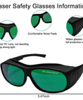 Professional IPL Laser Safety Glasses Serving Up Battle Ready Eye Coverage For Hair Removal And Cosmetology Sessions Built Different With Shatterproof Polycarbonate Optics And Full Spectrum Light Shields, black frame, green lenses, side protection