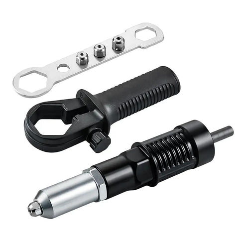 Electric Rivet Gun Adapter Kit For Drills Turns Any Cordless Drill Into A Pro Riveter DIY Ready With Nut Setter For M3 To M8 Blind Rivets