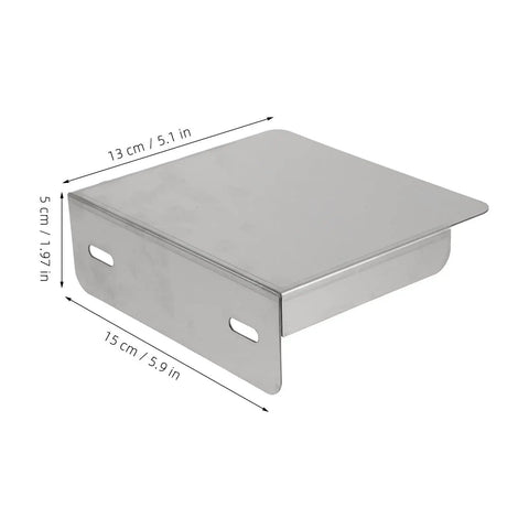 Heavy Duty Stainless Steel EV Charger Box Cover Weatherproof Charging Station Shield, 15x13 cm, flat design.