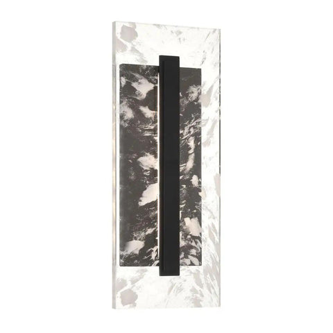 Temecula Outdoor Wall Lantern 25W LED Light One Crystal Shade Sand Coal Finish side view with sleek design and wall mount.