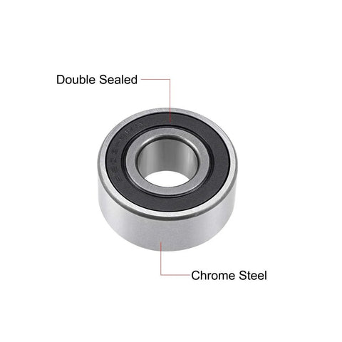uxcell 3203-2RS angular contact ball bearing, 17x40x17.5mm, double sealed, chrome steel