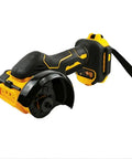 Kickass 3 Inch Mini Angle Grinder Battery Powered Cutting And Polishing Machine with ergonomic handle and black disc.