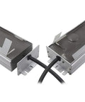 Close-up of the Beefy 250W 12V DC LED Driver Power Supply For Outdoor Use IP67 Waterproof Transformer with visible cable connections.