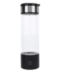 Hydrogen Water Generator Bottle With USB Rechargeable Ionizer Portable 16 Oz featuring borosilicate glass and black base