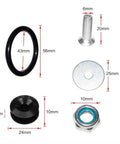 Universal Car Bumper Quick Release Fastener Kit For Front And Rear Bumpers Black With Six O Rings For Easy Removal And Reattachment DIY Friendly Durable Aluminum Hardware For Quick Access And Maintenance, components display including O-ring, screw, and nut with dimensions.
