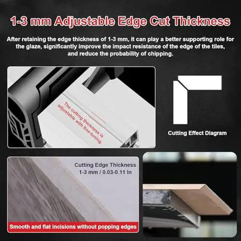 1-3 mm Adjustable Edge Cut Thickness for Heavy Duty Electric Tile Bevel Cutter And Wet Cut Angle Grinder For Ceramic And Marble Featuring 1200 Watt Motor.