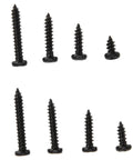 300 Pcs Self Tapping Screws Cross Pan Head Set In Carbon Steel M3 Black screws displayed on white background