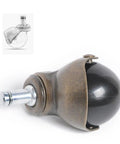 Four Pack Two Inch Ball Caster Wheels Antique Bronze Finish With Lockable Brakes And Buttery Smooth Glide Engineered For Slick Swivel Motion And Floor Friendly Replacement close-up view of a black ball caster wheel.